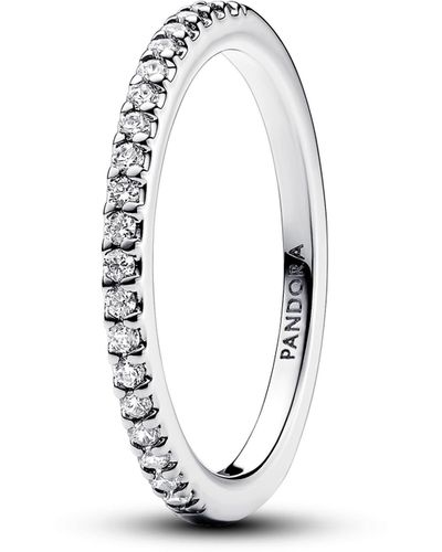 PANDORA Timeless Sterling Silver Eternity Ring With Clear Cubic Zirconia - White