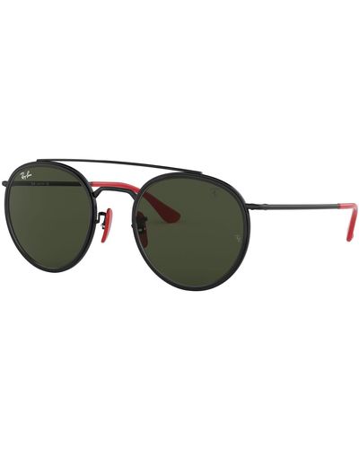 Ray-Ban Sunglasses Man Rb3647m Scuderia Ferrari Collection - Black Frame Green Lenses 51-22 - Multicolor