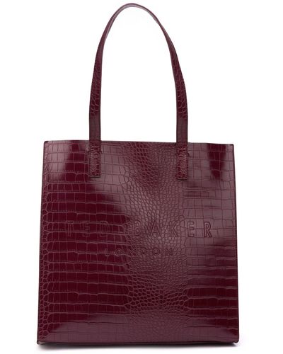 Ted Baker Croccon Handbag Purple One Size - Red