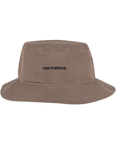 New Balance , , Lightweight Cotton Bucket Hat, Everyday Casual Wear, One Size Fits Most, Mushroom - Brown