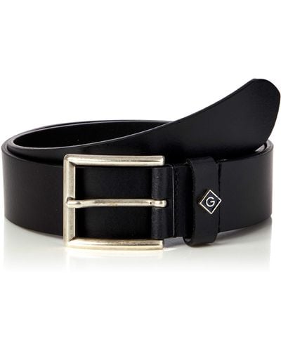 GANT D1 Logo Leather Belt - Black