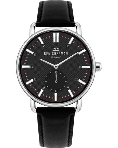 Ben Sherman S Analogue Classic Quartz Watch With Leather Strap Wb033bb - Multicolour