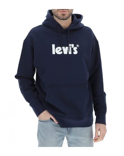 Levi's Relaxed Graphic Hoodie Poster Dress Blues - Blau