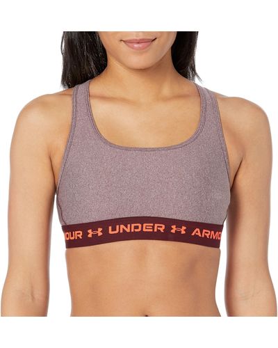 Under Armour Crossback Mid-Impact Heather Sport-BH - Lila