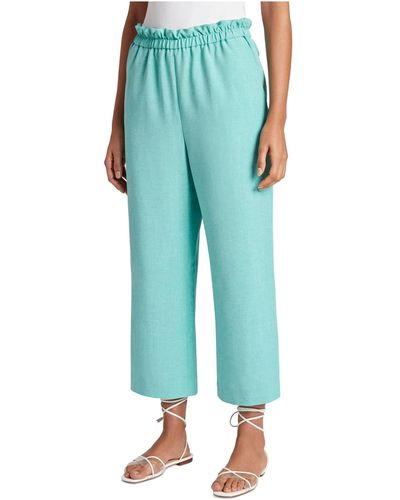 Tahari Elastic Waist Cropped Pant - Blue