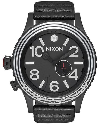 Nixon Analog Quarz Uhr mit Leder Armband A1063SW2444-00 - Schwarz