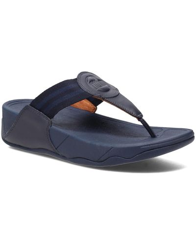 Fitflop Walkstar Toe-post Sandals Wedge - Blue