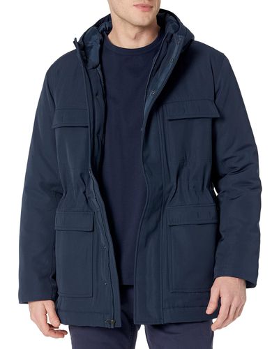 Amazon Essentials Relaxed-fit Water Repellent Recycled Polyester Hooded Parka - Blue