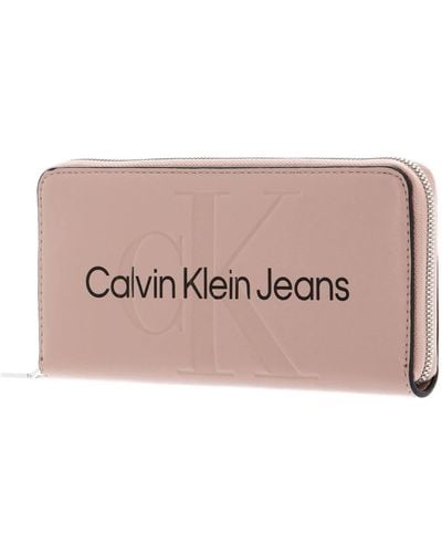 Calvin Klein CKJ Sculpted Zip Around Mono Wallet Dark Blush - Nero
