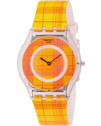 Swatch Watch Skin Classic Bio SS08Z105 Fire Madras 01 Edition Supraya Lele - Orange