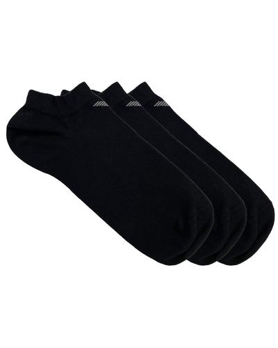 Emporio Armani 3-pack In-shoe Socks With Jacquard Eagle Lot de 3 paires chaussettes pour chaussures - Noir