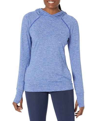 Amazon Essentials Brushed Tech Stretch Popover Hoodie - Blue