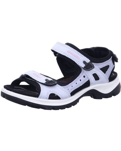 Ecco Kids Yucatan 3-strap Sandal Size 7. 5 Leather Violet Ice Metallic - Blue