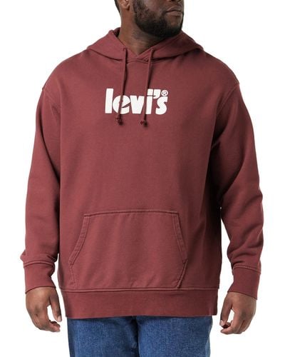 Levi's Relaxed Graphic Hoodie Poster Port - Rouge