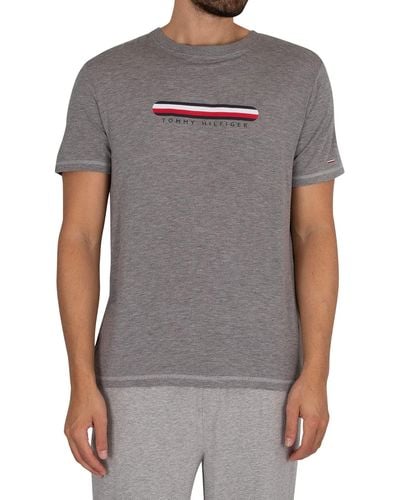 Tommy Hilfiger Rundhals-T-Shirt aus SeaCellTM mit Logo - Grau