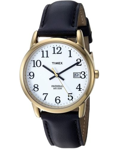 Timex Tone Case White Dial With Black Leather
