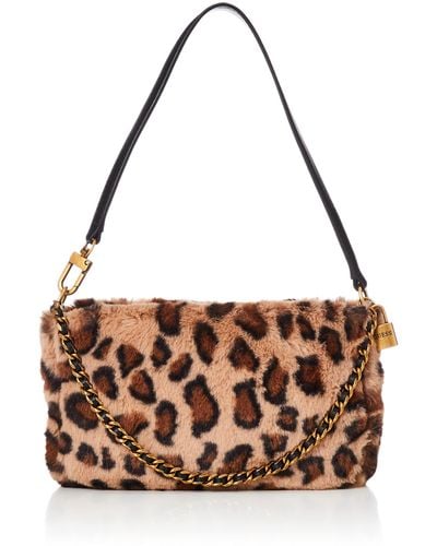 Guess Katey Luxe Mini Top Zip Shoulder Bag Leopard - Marrone