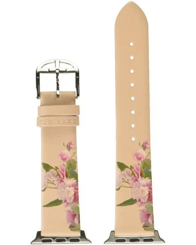 Ted Baker Pink Floral Printed Leather Strap For Apple Watch®
