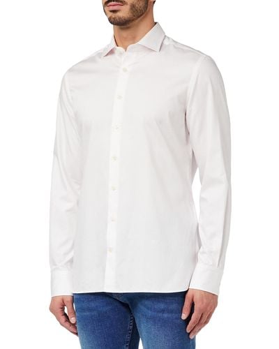 Hackett Twill Micro Stripe Shirt - White