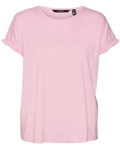 Vero Moda Vmdana SS O-Neck Top Jrs T-Shirt - Rosa