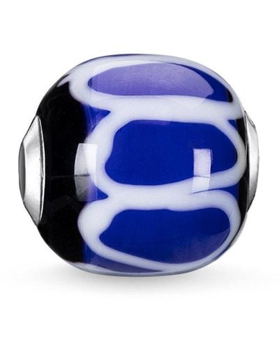Thomas Sabo Unisex Bead Glass Bead Blue, Black, White 925 Sterling Silver K0251-017-1