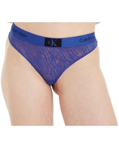 Calvin Klein Thong Modern With Lace - Purple