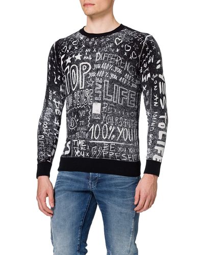 Desigual Jers_pacifico Pullover Sweater - Zwart