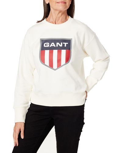GANT D1 Retro Shield C-Neck Sweat Sweatshirt - Weiß