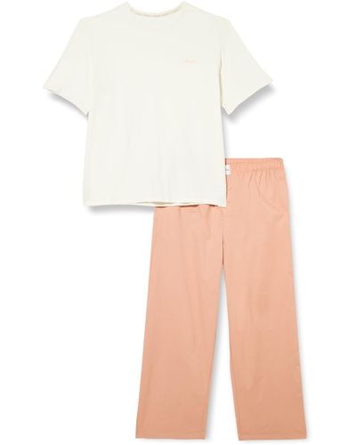 Calvin Klein Ensemble Pyjama Court/Long - Blanc