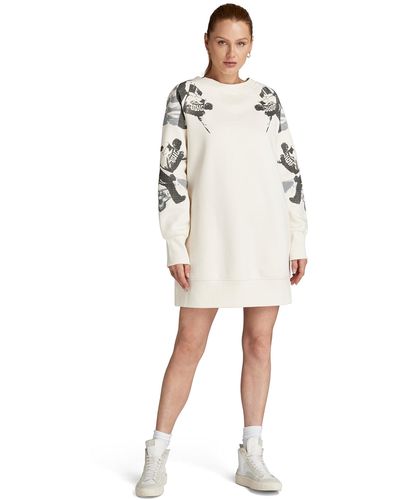 G-Star RAW Loose graphic sweat dress r long sleeve - Weiß