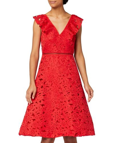TRUTH & FABLE Amazon-Marke: Partykleid Laser Cut Prom - Rot