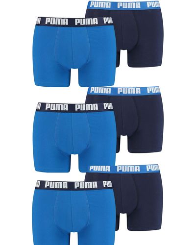 PUMA Boxershorts Unterhosen 521015001 6er Pack - Blau
