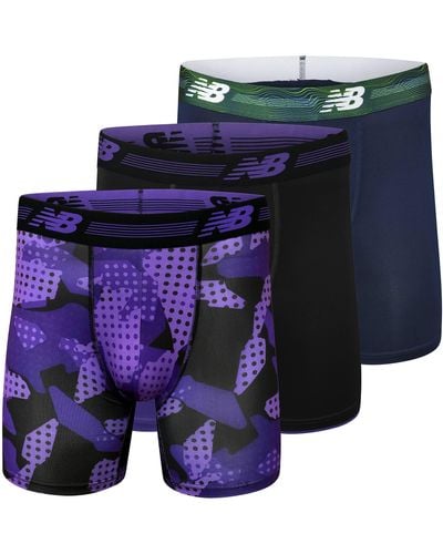 New Balance Ultra Soft Performance 6" Boxer Briefs with No Fly - Blu