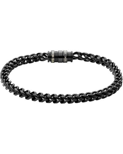 DIESEL All-gender Stainless Steel Chain-link Bracelet - Black