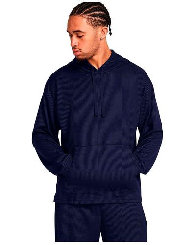 Under Armour Rival Waffle Hoodie Navy - Blue