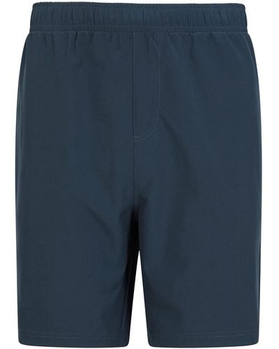 Mountain Warehouse Hurdle Mens Running Shorts - Lightweight, Quick Wick, Elastic Waistband Trousers, Mesh Pockets - Best For Spring - Blue