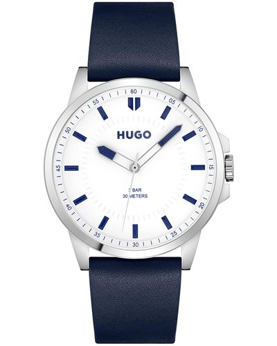 HUGO #first 43mm Quartz Watch | Water Resistant | Premium Sport Timepiece For Casual Everyday Wear - Blue