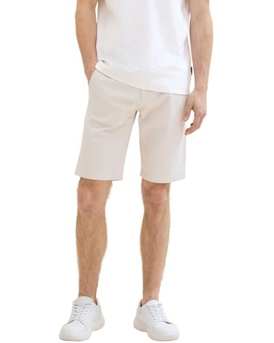 Tom Tailor Slim Fit Chino Shorts mit Gürtel - Natur