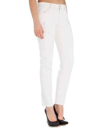 DIESEL Sandy 0672Y Stretch Jeans Hose Slim Straight - Weiß