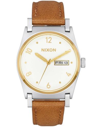 Nixon Armbanduhr A955-2706-00 Jane Leather Silver / Gold / White - Mettallic