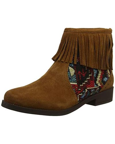 Desigual Shoes Ottawa Tapestry Ankle Boots - Brown