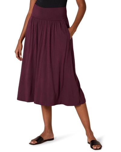 Amazon Essentials Jersey Pull On Midi Length Skirt - Purple