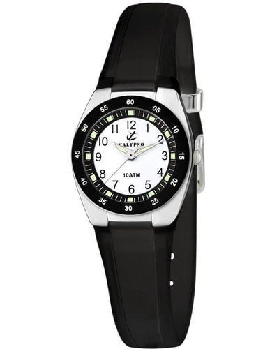 Calypso St. Barth Quartz Watch With White Dial Analogue Display And Black Plastic Strap K6043/f