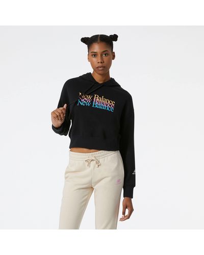 New Balance Nb Essentials Celebrate Fleece Hoodie Sweatshirt - Black