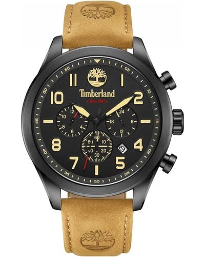 Timberland Analog Quarz Uhr mit Leder Armband TDWGF0009701 - Schwarz