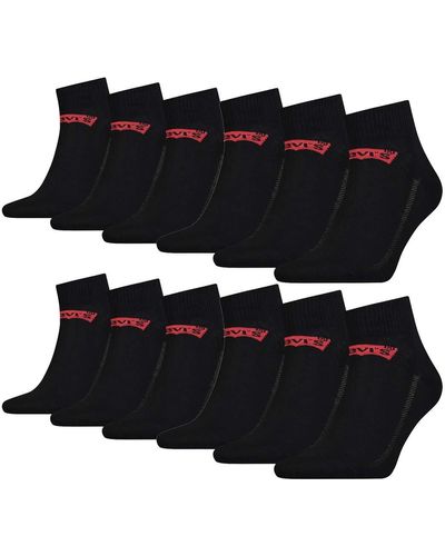 Levi's 12 Pairs of Levis 168SF Mid Cut Socks Sneaker Socks Stockings 903051001 - Noir