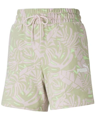 PUMA Floral Vibes High Waist Aop Shorts - Pink