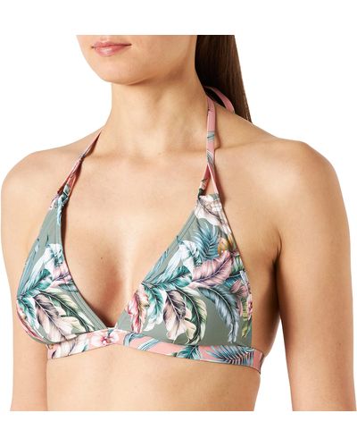 Esprit Recycelt: Neckholder mit Tropical-Print - Blau