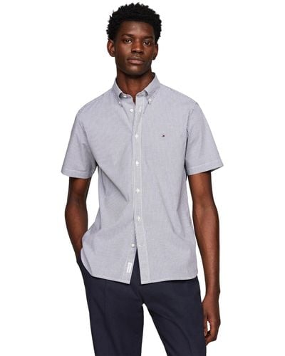 Tommy Hilfiger Flex Multi Stripe Rf Shirt S/s Casual Shirts - Paars
