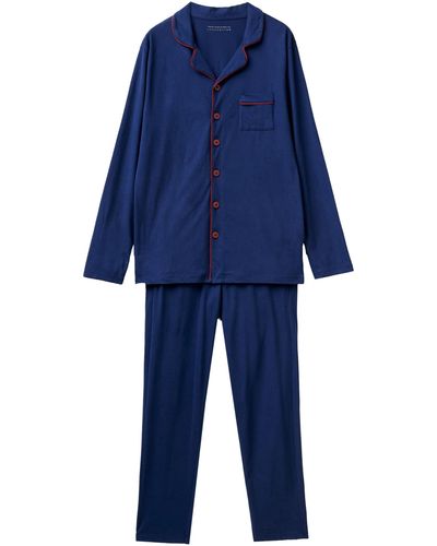Benetton Pig(jacket+pant) 3vd04p01p Pyjama Set - Blue